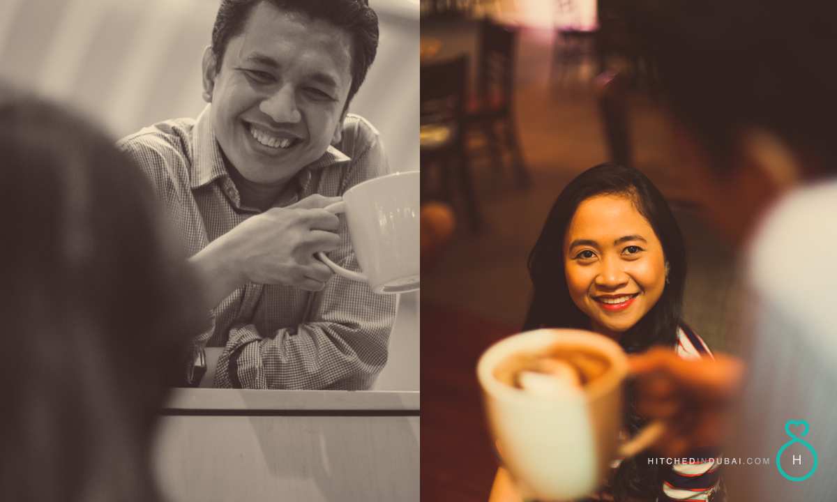 prewedding shoot at Starbucks Cafe Dubai