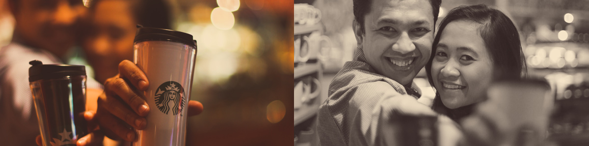 prewedding shoot at Starbucks Cafe Dubai