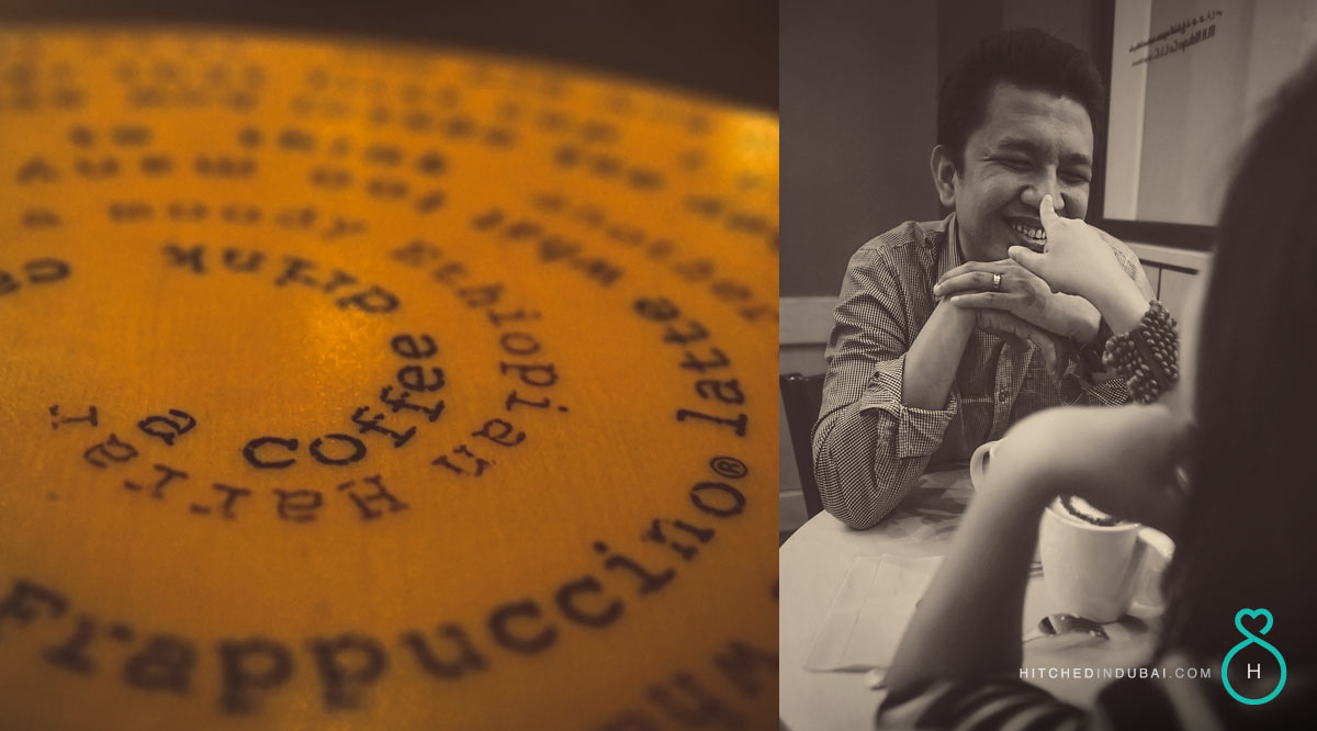 prewedding shoot at Starbucks Cafe Dubai