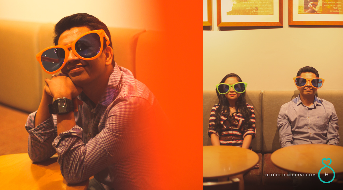 prewedding shoot at Starbucks Cafe Dubai