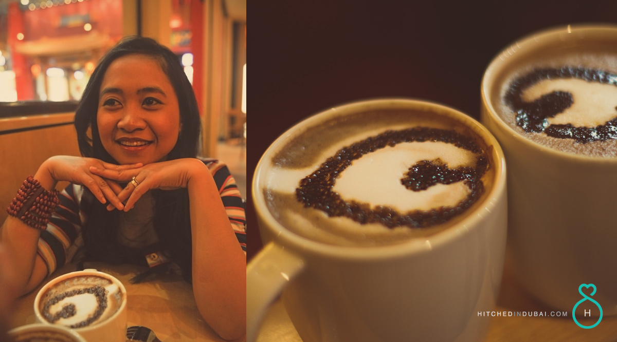 prewedding shoot at Starbucks Cafe Dubai