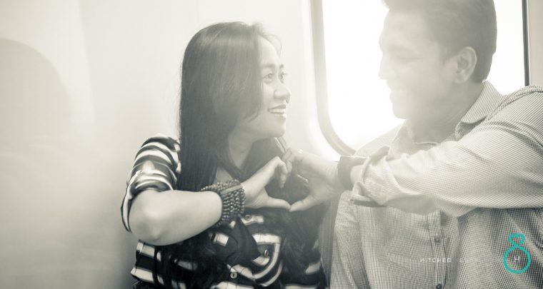 Pre-wedding shoot at Dubai Metro: Faith and Reynan
